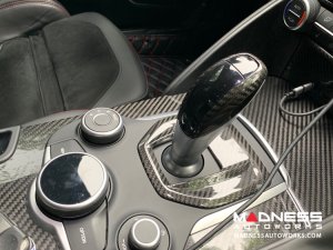 Alfa Romeo Giulia Center Console Trim Set - Carbon Fiber - Two Piece Kit - Pre '20 - Feroce Carbon